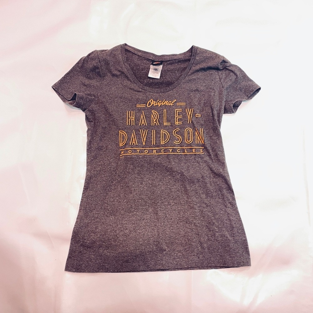 Harley Davidson Womens Graphic T-Shirt Gray Central Texas Round Rock Size M
